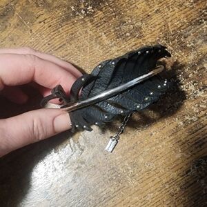 Coach RARE Silver Cuff Feather Bracelet
